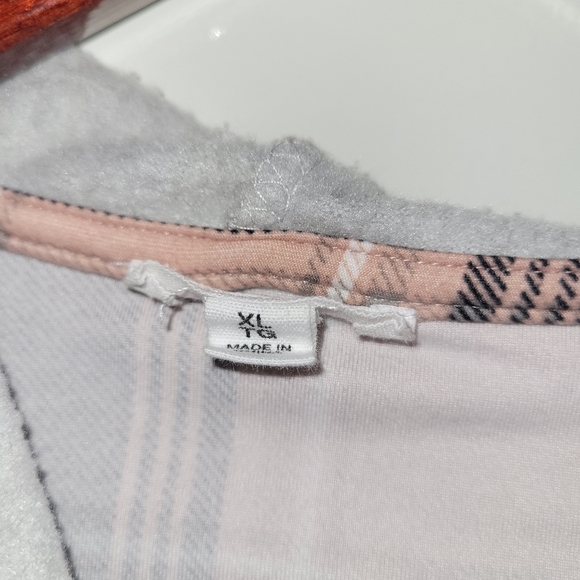 LA Barbie Plaid Button-up Hoodie Sweater Women's XL - Picture 3 of 7